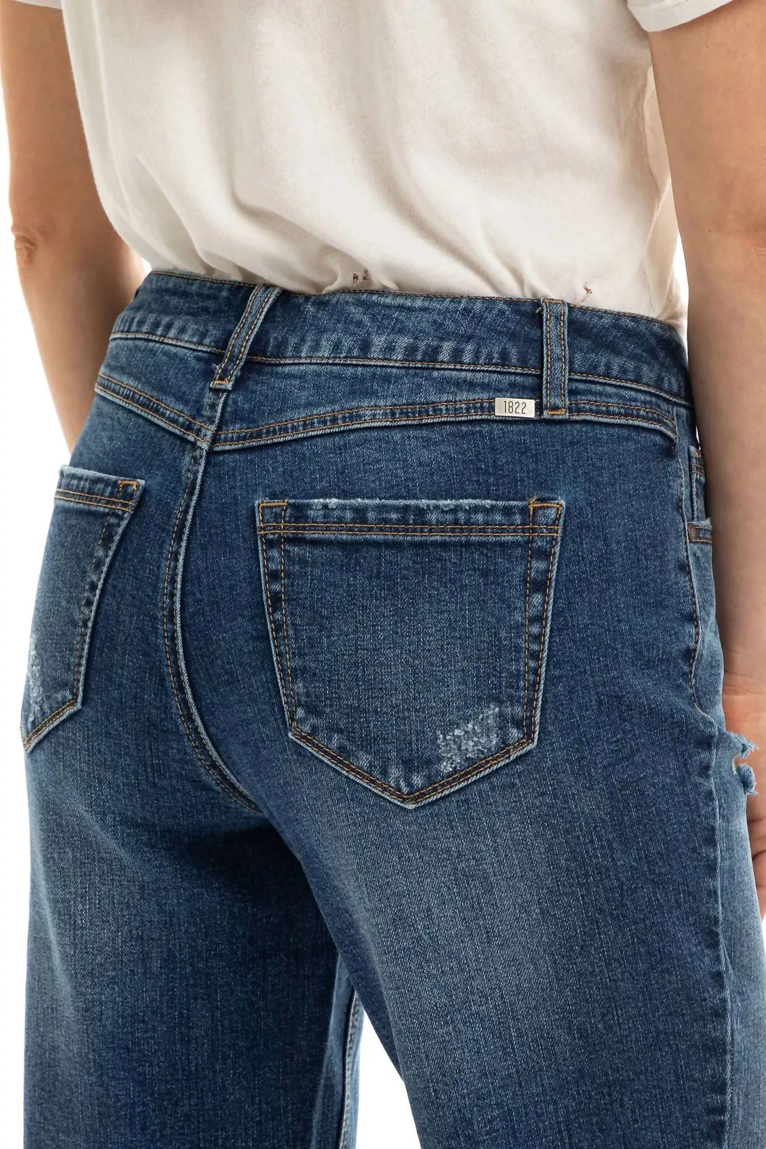 1822 Denim - Addy Mid Rise Cuffed Girlfriend Jean