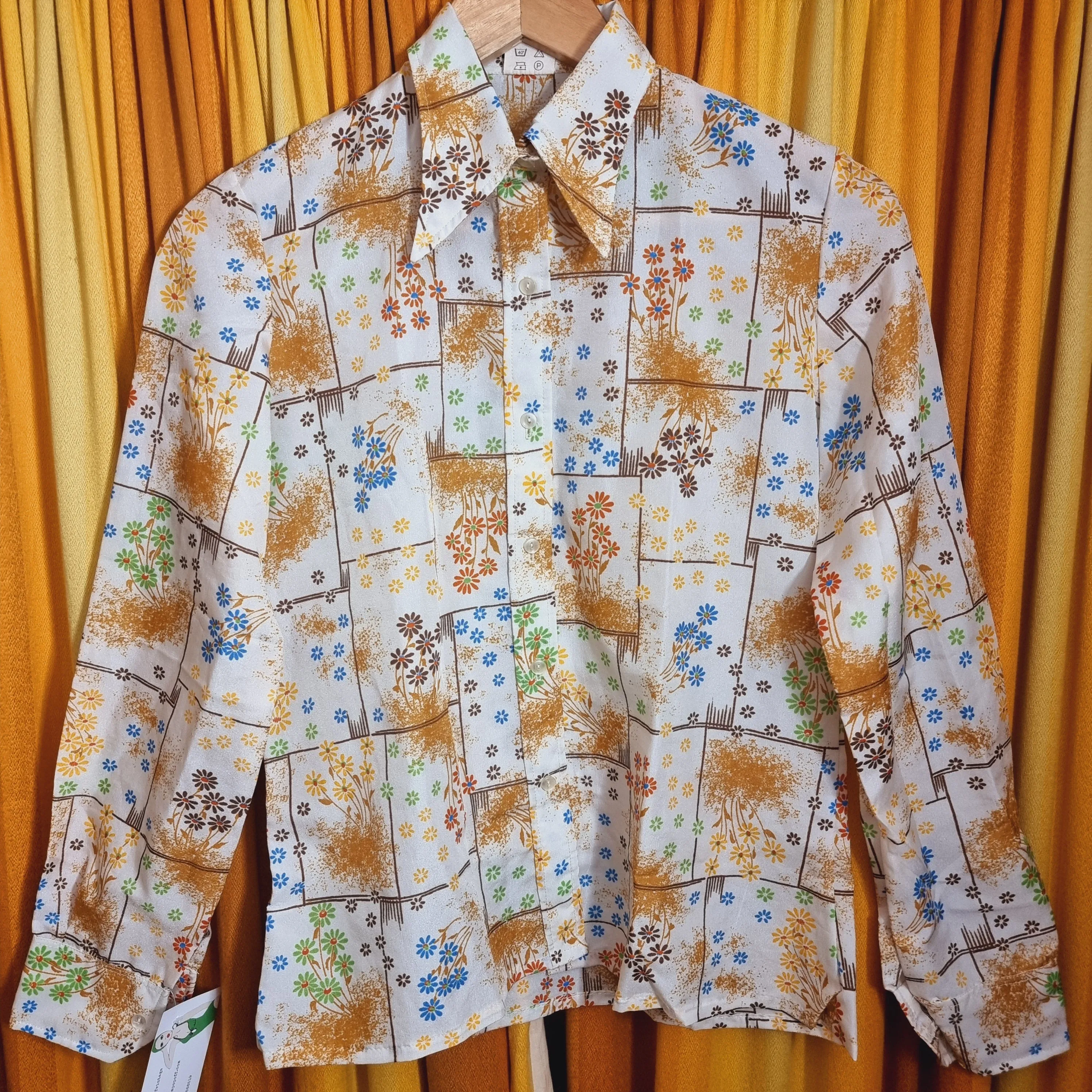 1970s Floral Blouse