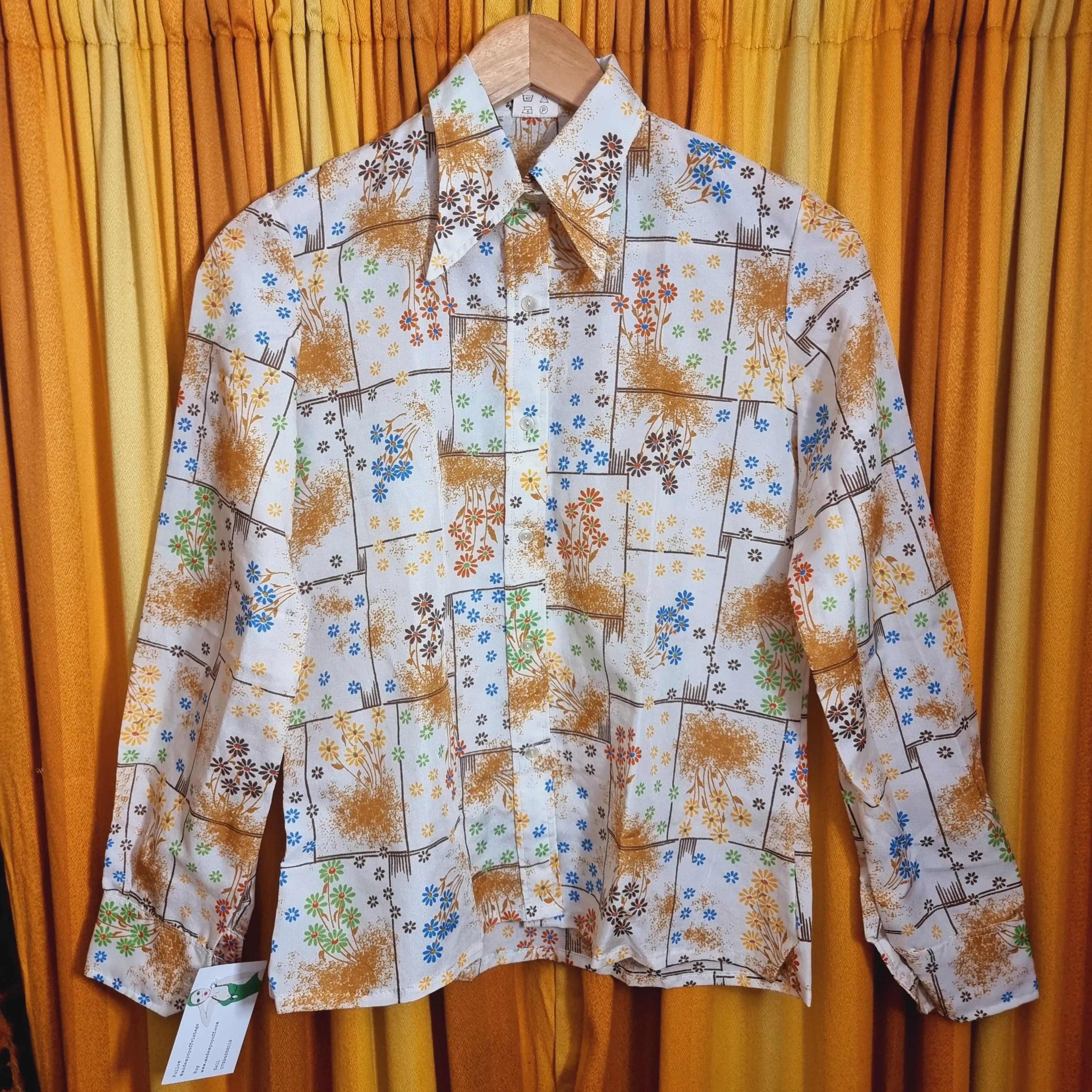 1970s Floral Blouse