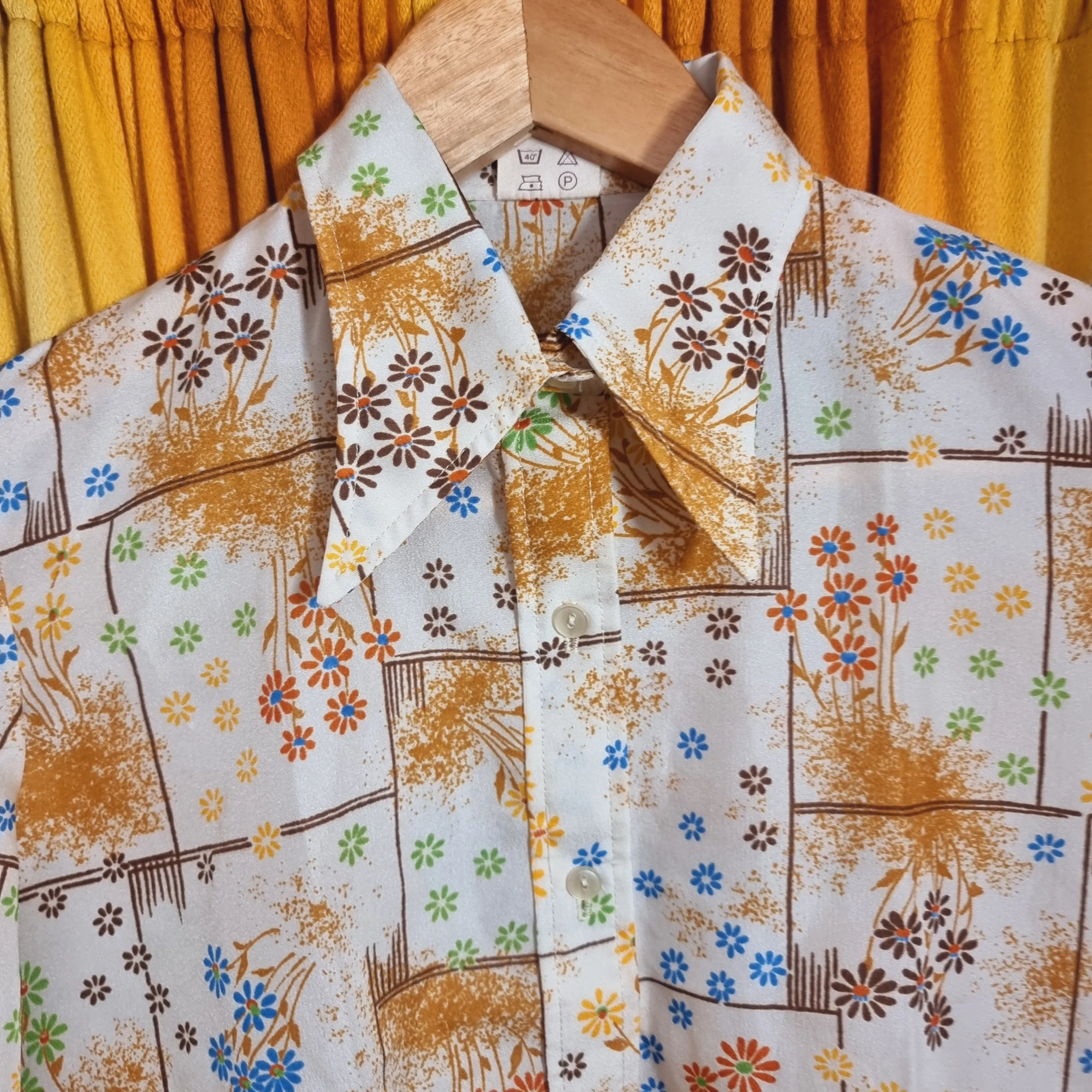 1970s Floral Blouse