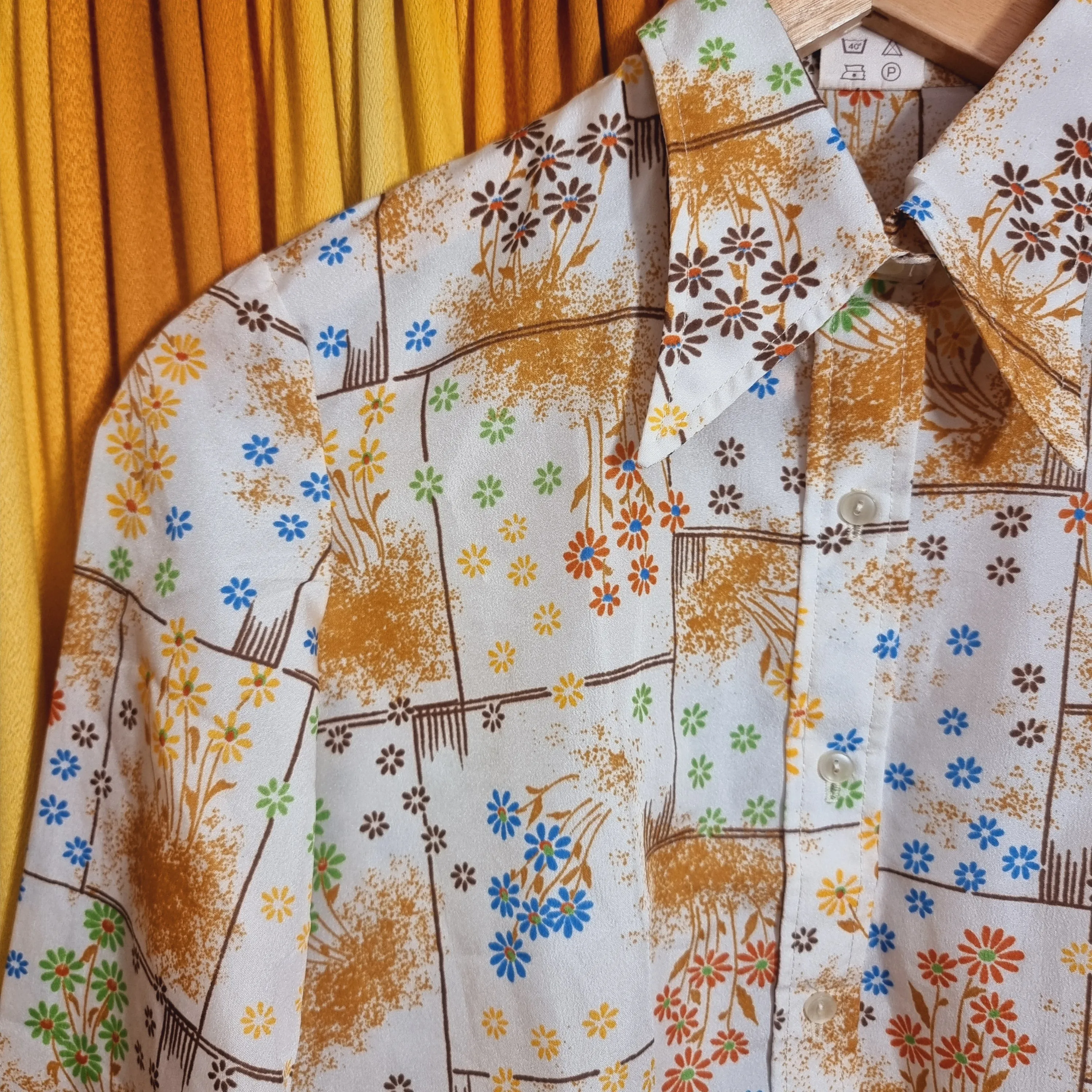 1970s Floral Blouse