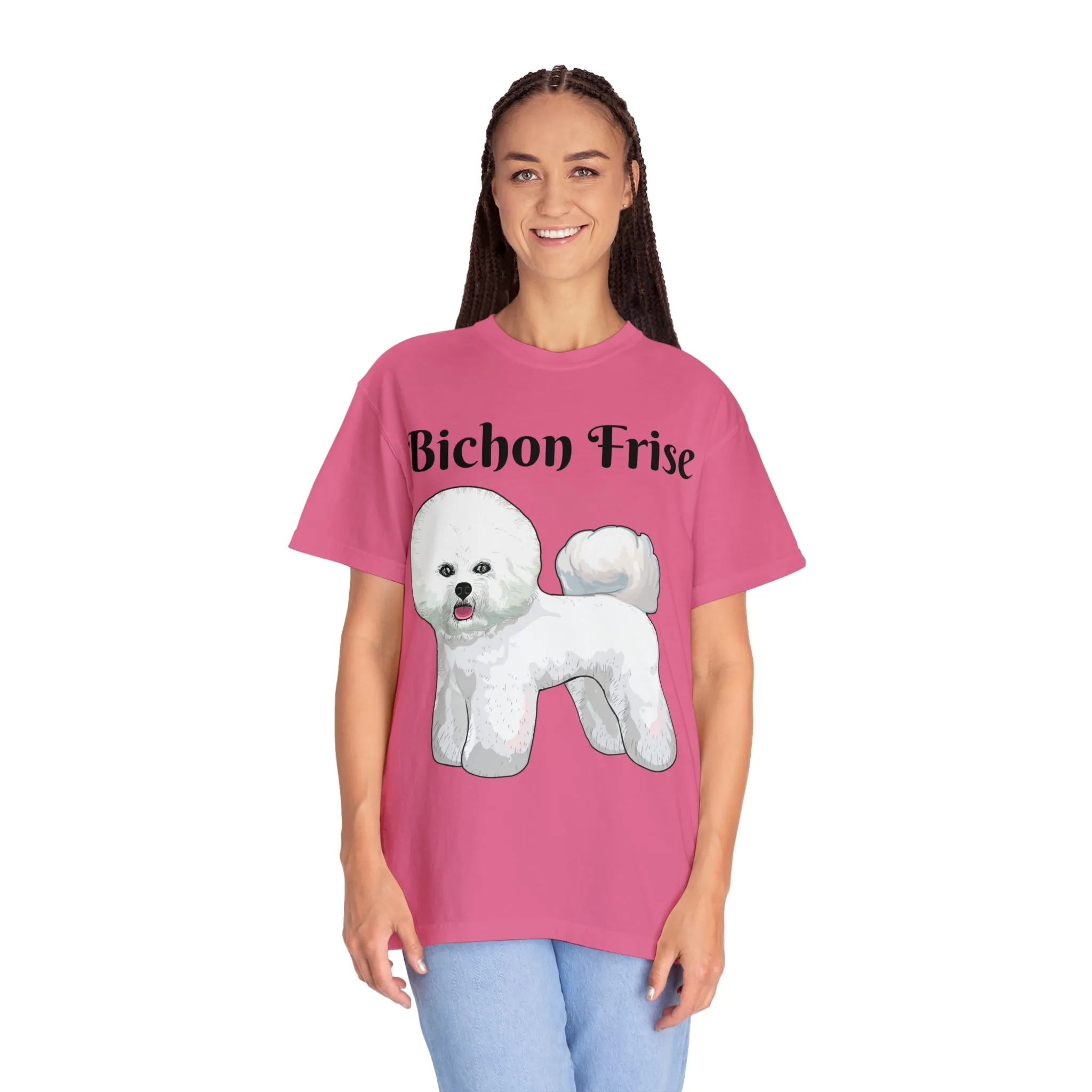 Bichon Frise Dyed T-shirt, S - 4XL; 14 Colors, Dog Mom Shirt, Dog Dad Shirt, Dog Mom Gift, Dog Dad Gift, Mother's Day Shirt, Made in USA!!
