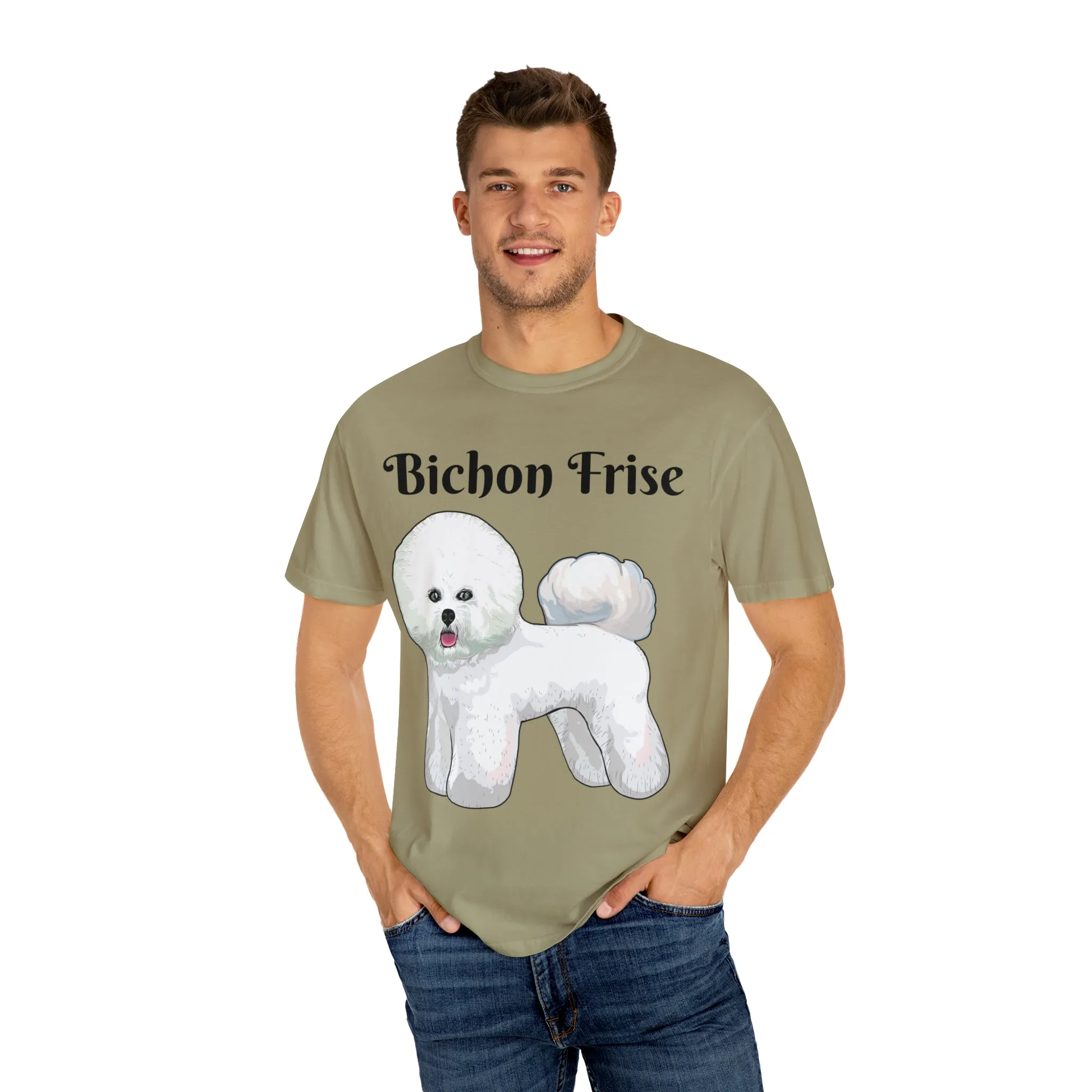 Bichon Frise Dyed T-shirt, S - 4XL; 14 Colors, Dog Mom Shirt, Dog Dad Shirt, Dog Mom Gift, Dog Dad Gift, Mother's Day Shirt, Made in USA!!