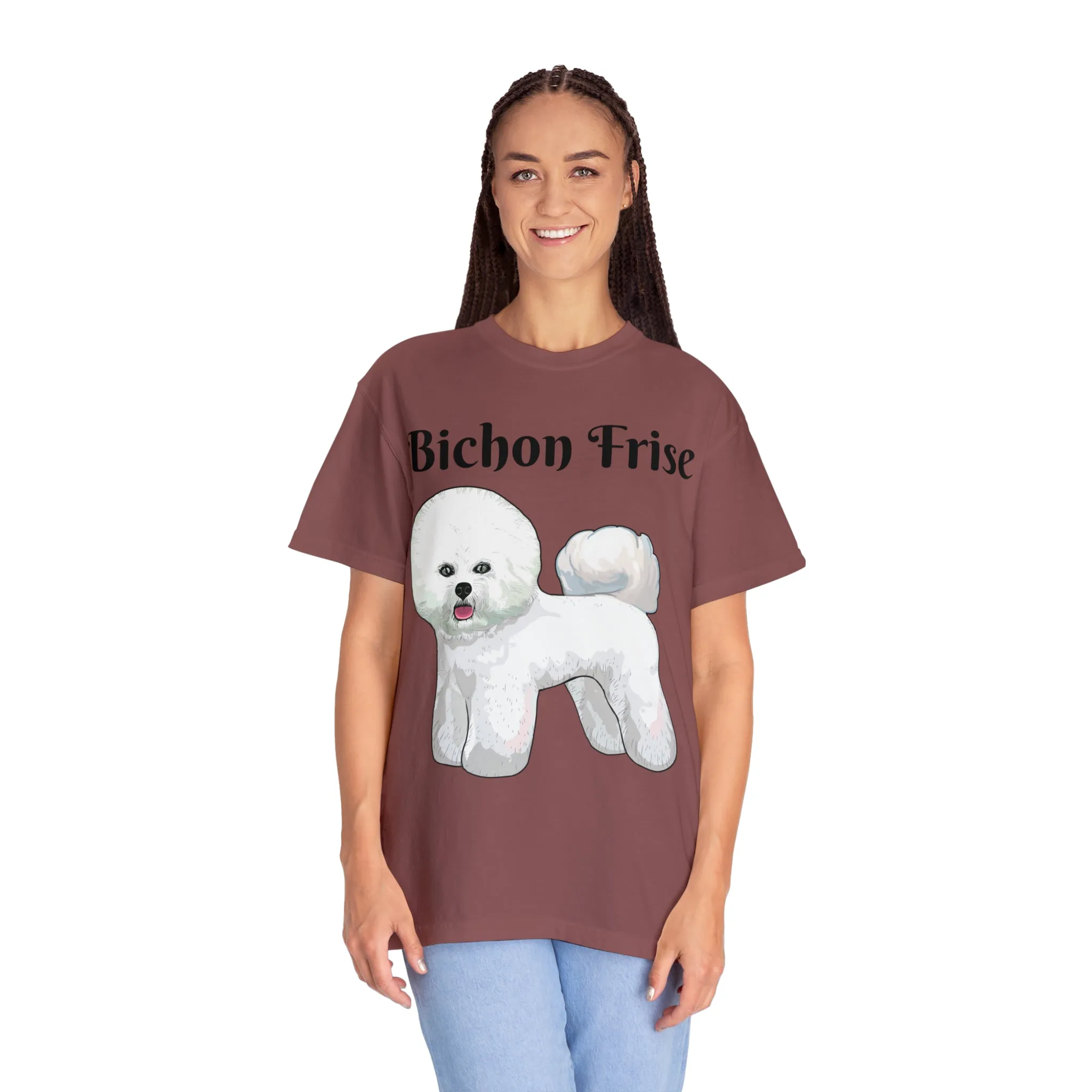 Bichon Frise Dyed T-shirt, S - 4XL; 14 Colors, Dog Mom Shirt, Dog Dad Shirt, Dog Mom Gift, Dog Dad Gift, Mother's Day Shirt, Made in USA!!