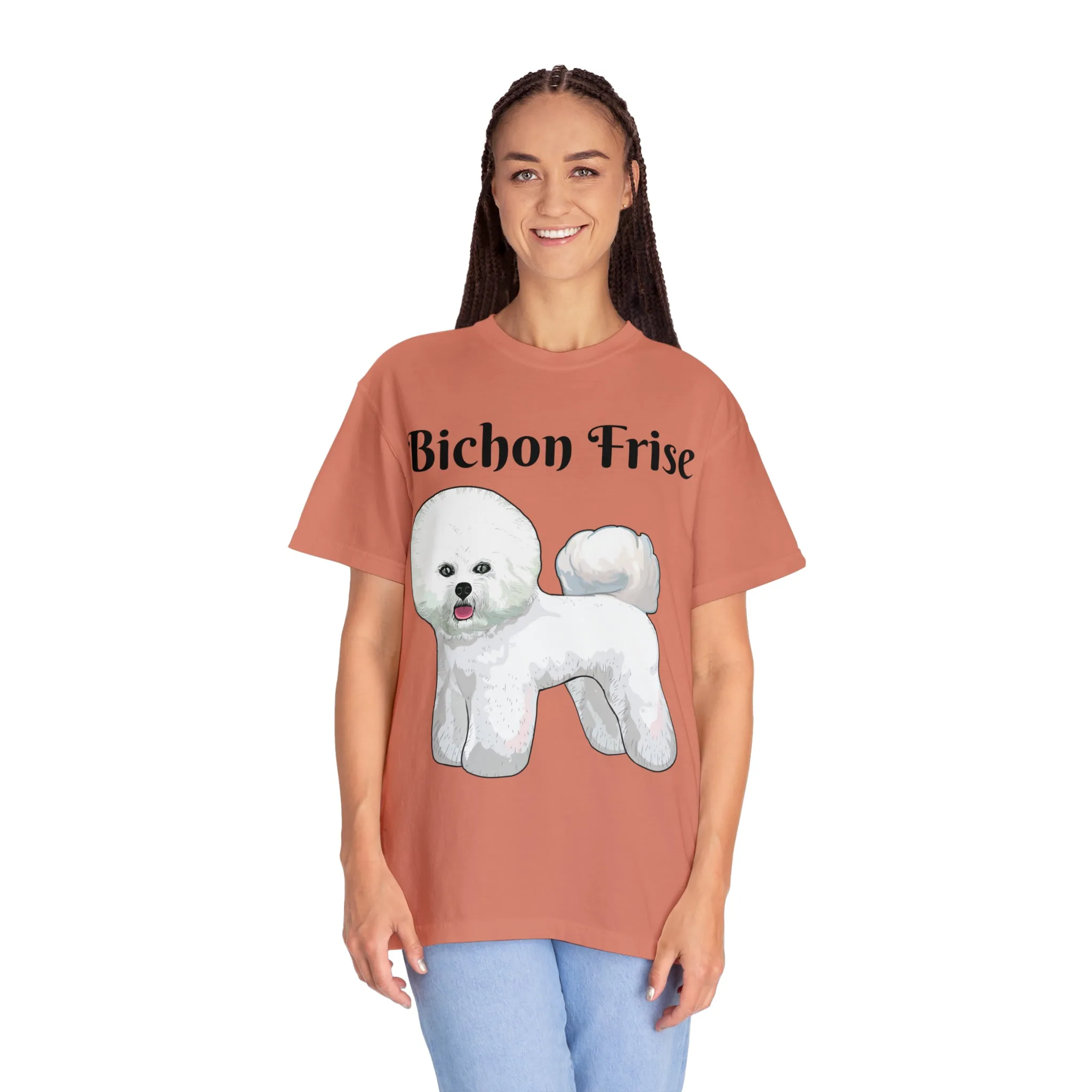 Bichon Frise Dyed T-shirt, S - 4XL; 14 Colors, Dog Mom Shirt, Dog Dad Shirt, Dog Mom Gift, Dog Dad Gift, Mother's Day Shirt, Made in USA!!