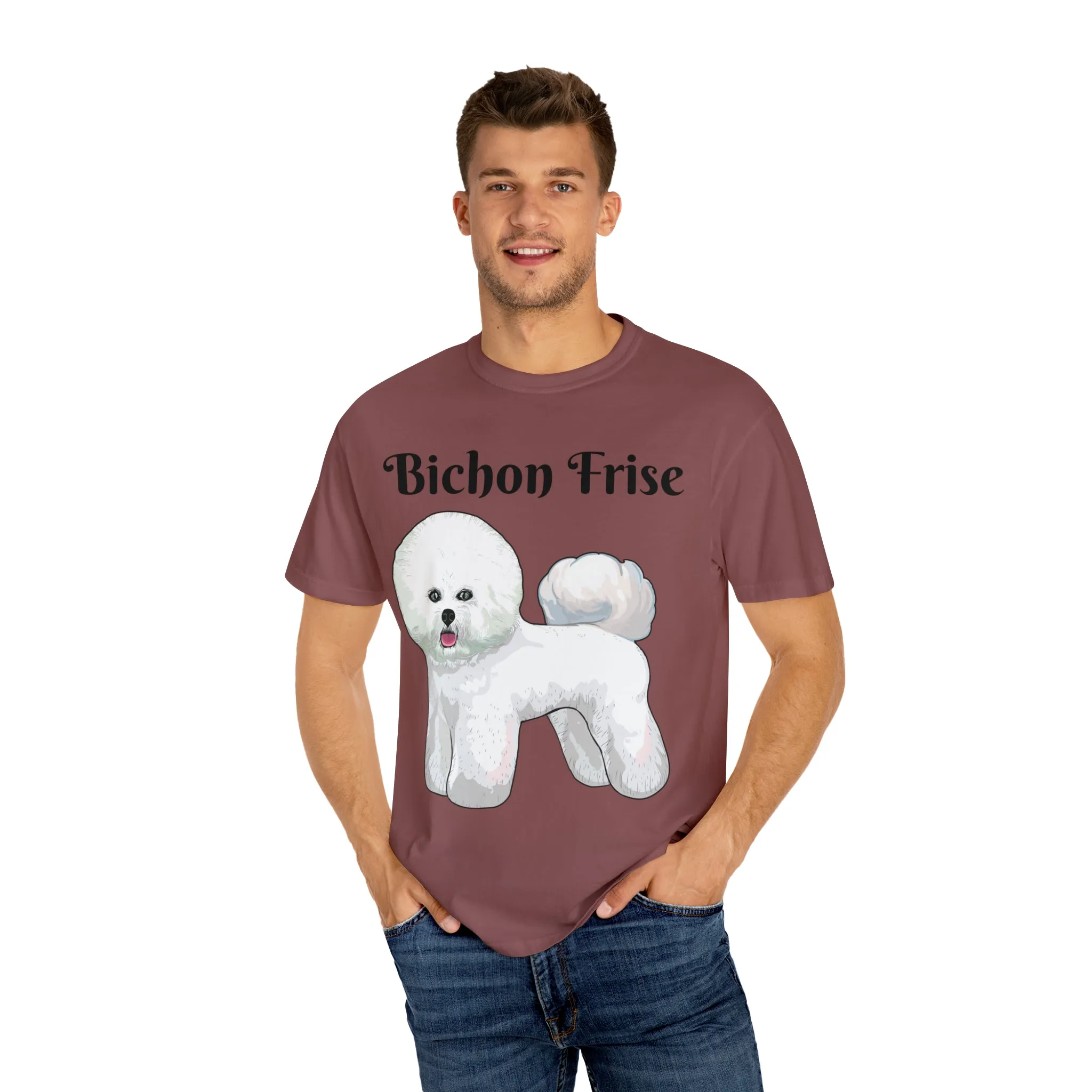 Bichon Frise Dyed T-shirt, S - 4XL; 14 Colors, Dog Mom Shirt, Dog Dad Shirt, Dog Mom Gift, Dog Dad Gift, Mother's Day Shirt, Made in USA!!