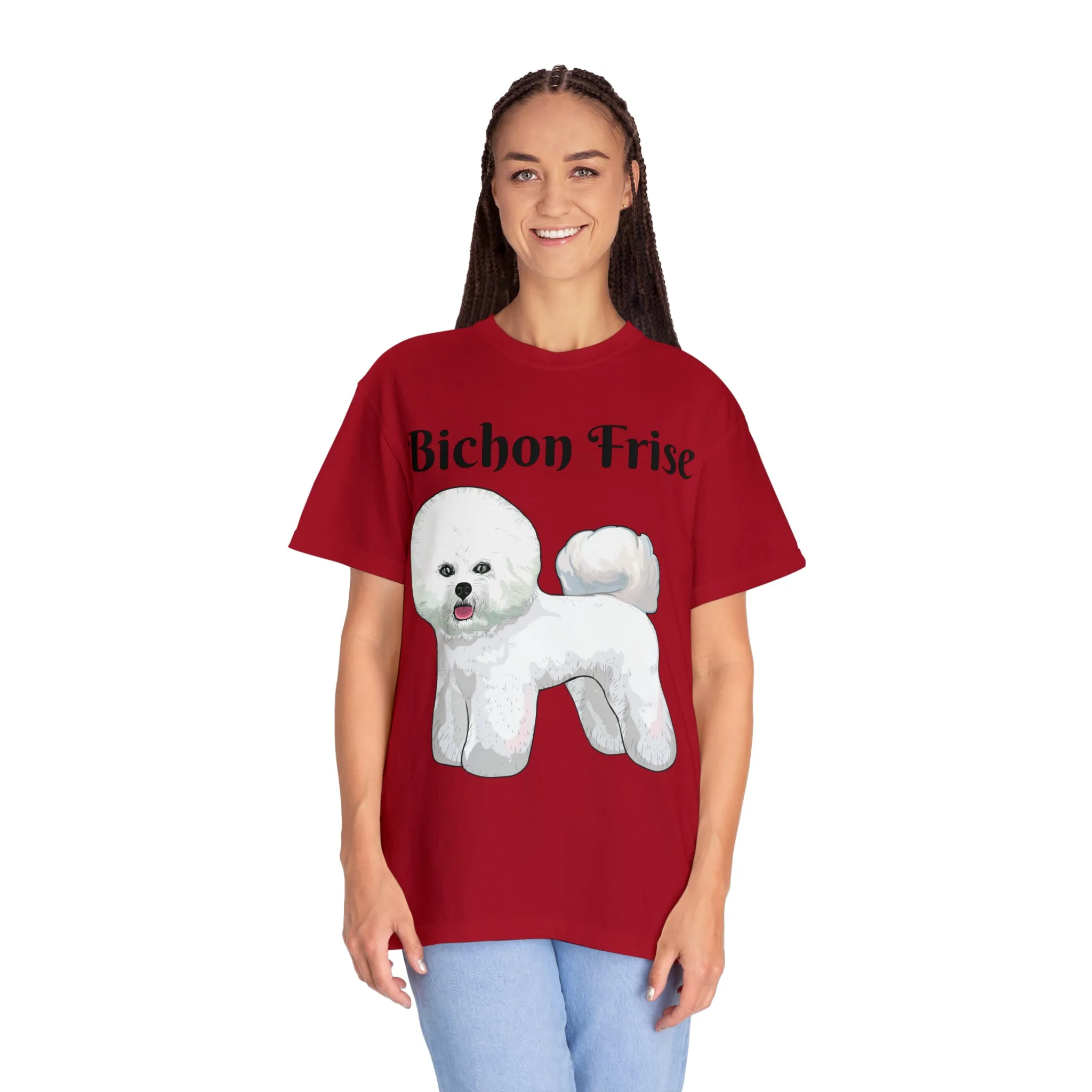 Bichon Frise Dyed T-shirt, S - 4XL; 14 Colors, Dog Mom Shirt, Dog Dad Shirt, Dog Mom Gift, Dog Dad Gift, Mother's Day Shirt, Made in USA!!