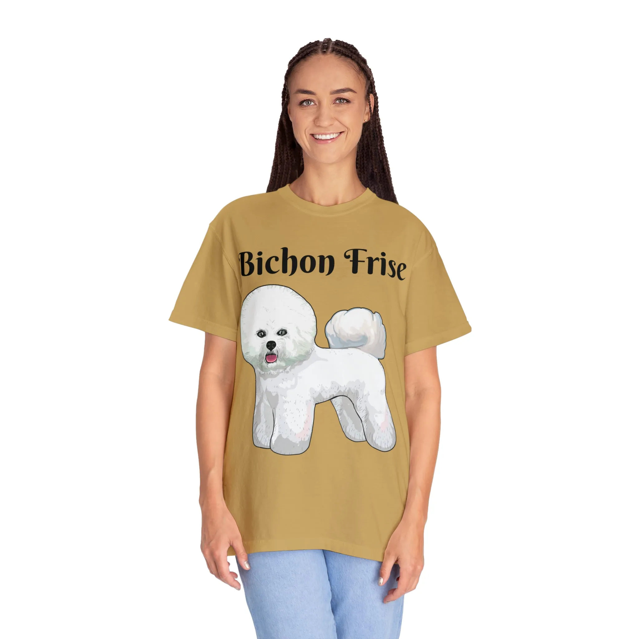 Bichon Frise Dyed T-shirt, S - 4XL; 14 Colors, Dog Mom Shirt, Dog Dad Shirt, Dog Mom Gift, Dog Dad Gift, Mother's Day Shirt, Made in USA!!