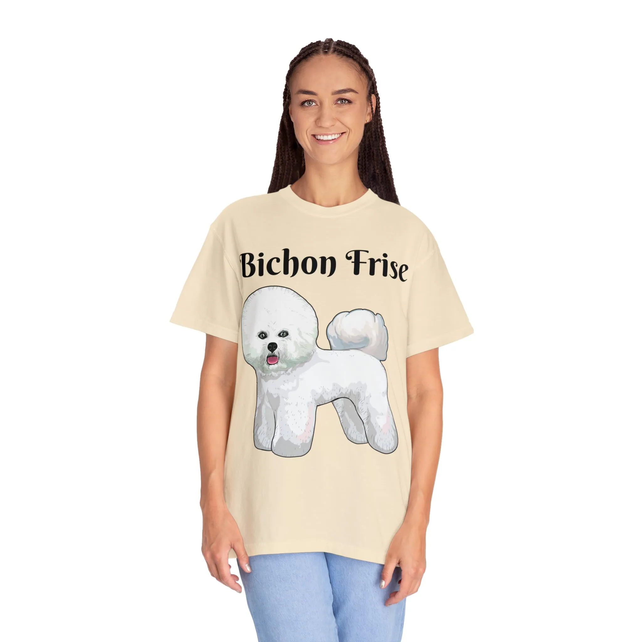 Bichon Frise Dyed T-shirt, S - 4XL; 14 Colors, Dog Mom Shirt, Dog Dad Shirt, Dog Mom Gift, Dog Dad Gift, Mother's Day Shirt, Made in USA!!