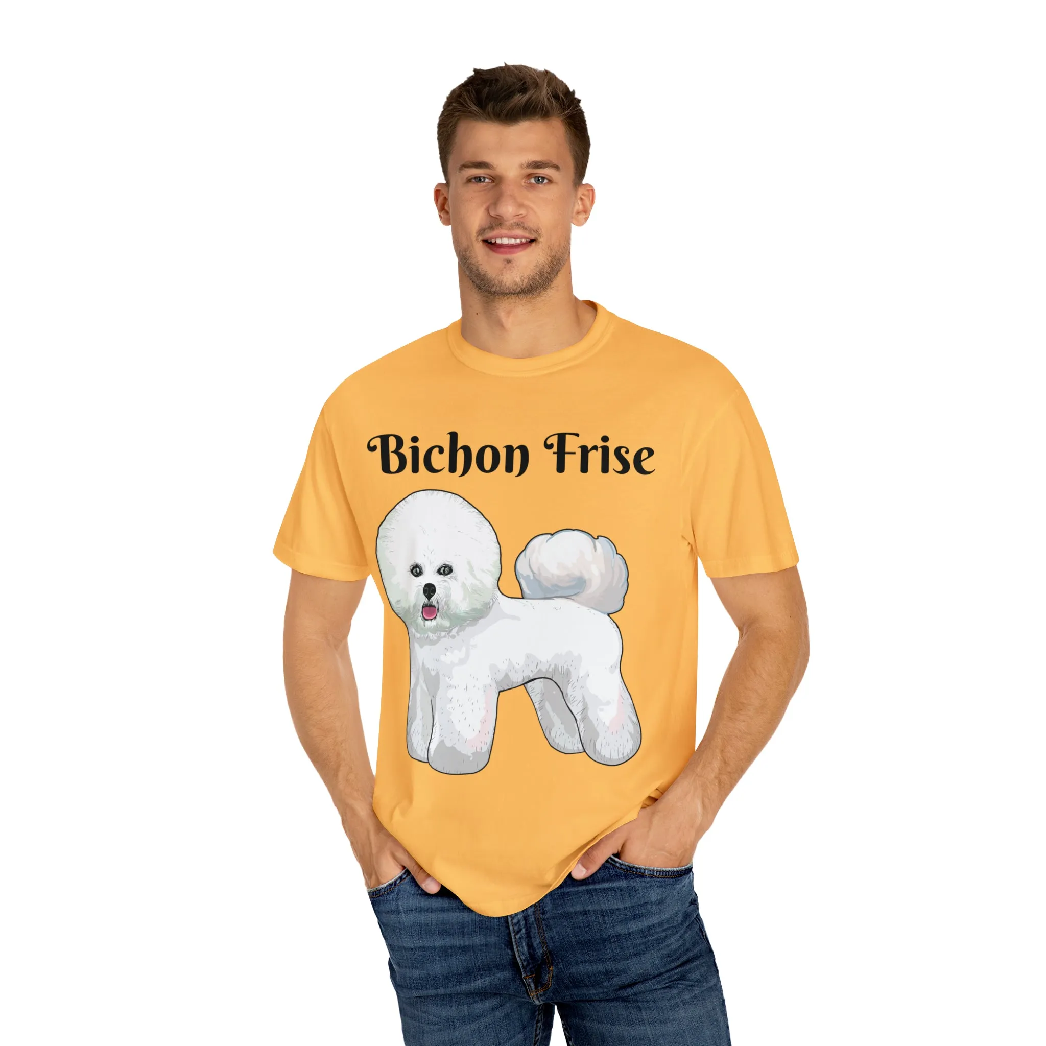 Bichon Frise Dyed T-shirt, S - 4XL; 14 Colors, Dog Mom Shirt, Dog Dad Shirt, Dog Mom Gift, Dog Dad Gift, Mother's Day Shirt, Made in USA!!