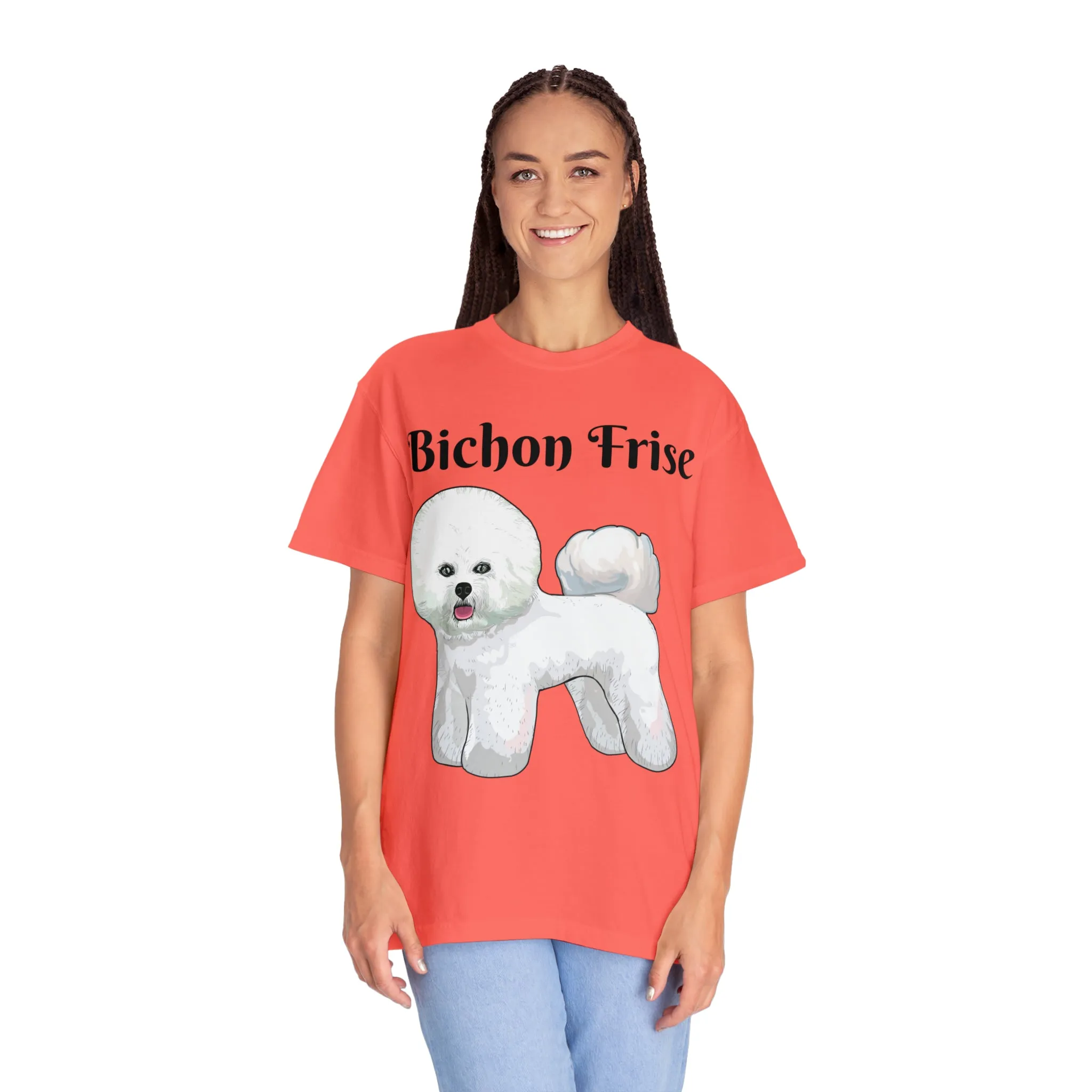 Bichon Frise Dyed T-shirt, S - 4XL; 14 Colors, Dog Mom Shirt, Dog Dad Shirt, Dog Mom Gift, Dog Dad Gift, Mother's Day Shirt, Made in USA!!