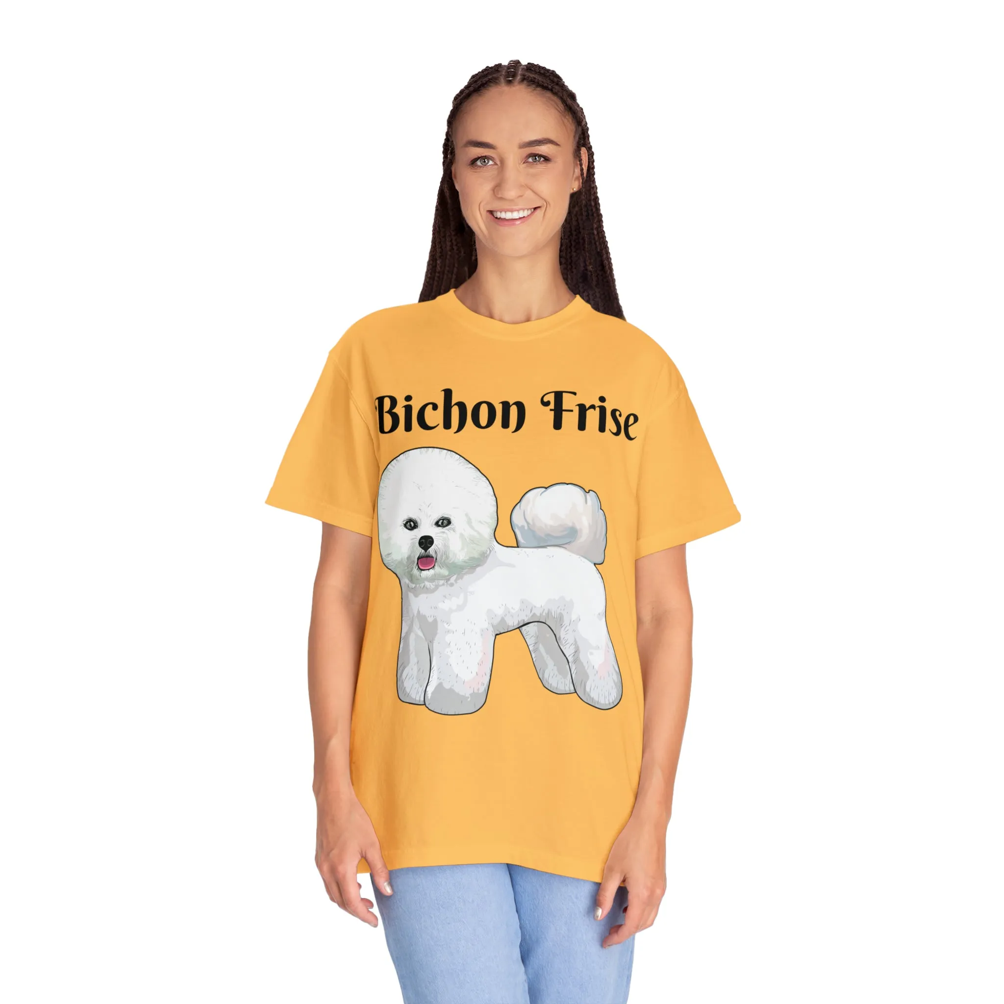 Bichon Frise Dyed T-shirt, S - 4XL; 14 Colors, Dog Mom Shirt, Dog Dad Shirt, Dog Mom Gift, Dog Dad Gift, Mother's Day Shirt, Made in USA!!