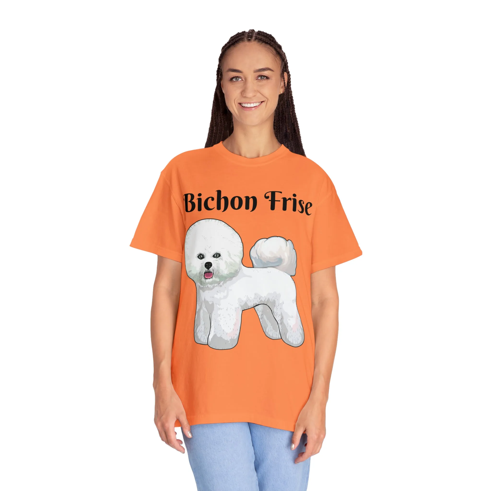 Bichon Frise Dyed T-shirt, S - 4XL; 14 Colors, Dog Mom Shirt, Dog Dad Shirt, Dog Mom Gift, Dog Dad Gift, Mother's Day Shirt, Made in USA!!