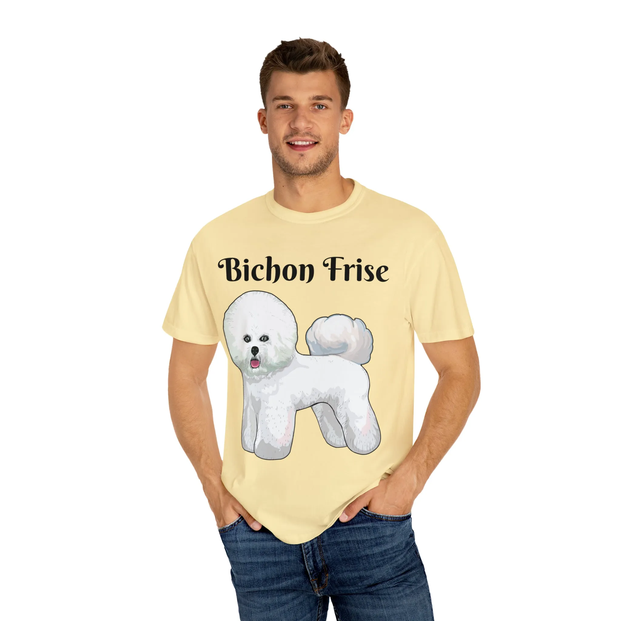 Bichon Frise Dyed T-shirt, S - 4XL; 14 Colors, Dog Mom Shirt, Dog Dad Shirt, Dog Mom Gift, Dog Dad Gift, Mother's Day Shirt, Made in USA!!