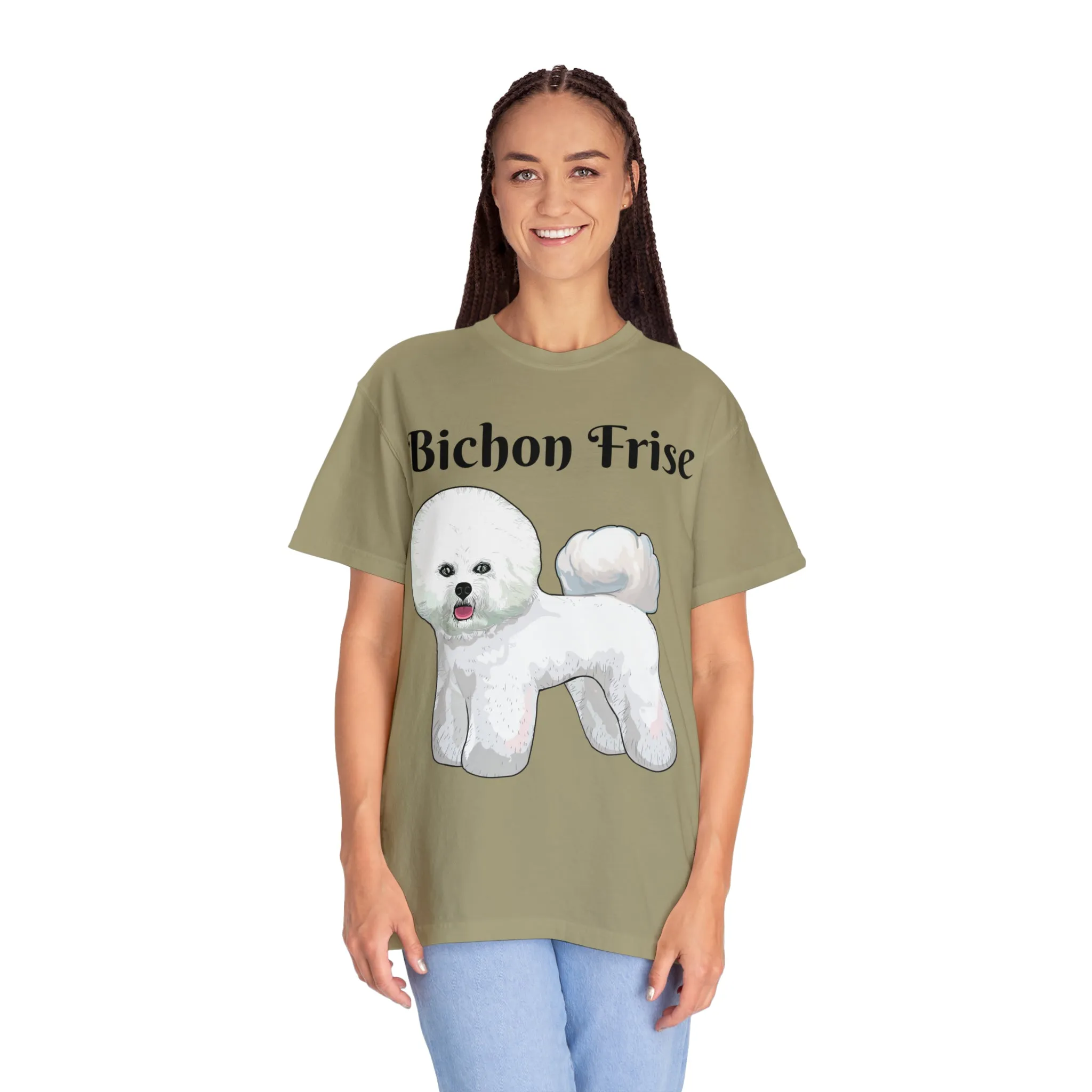 Bichon Frise Dyed T-shirt, S - 4XL; 14 Colors, Dog Mom Shirt, Dog Dad Shirt, Dog Mom Gift, Dog Dad Gift, Mother's Day Shirt, Made in USA!!