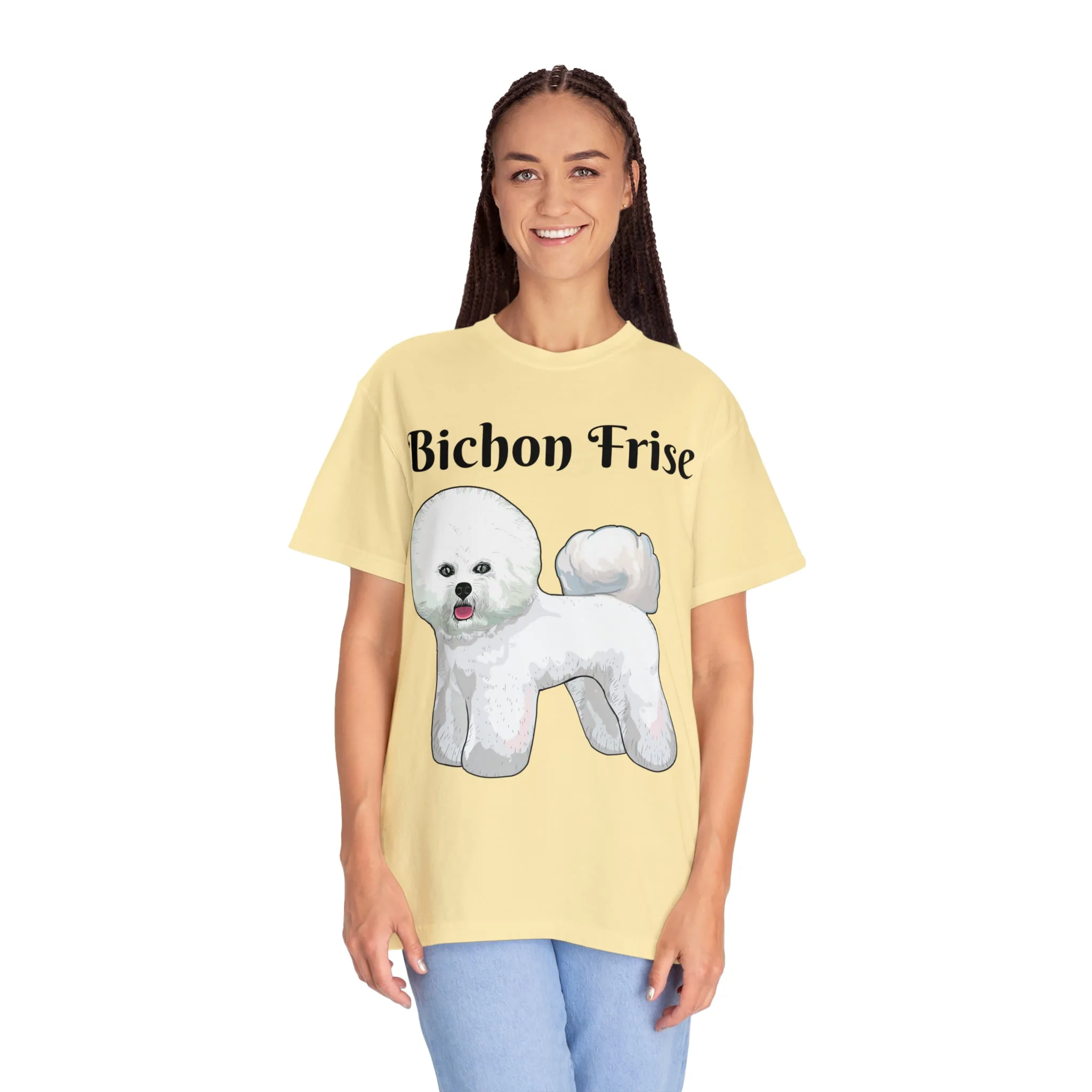 Bichon Frise Dyed T-shirt, S - 4XL; 14 Colors, Dog Mom Shirt, Dog Dad Shirt, Dog Mom Gift, Dog Dad Gift, Mother's Day Shirt, Made in USA!!