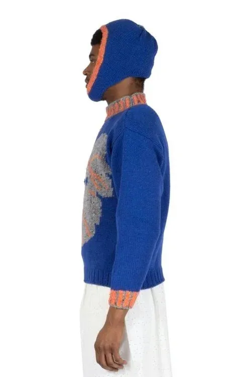 Blue Figure Leaf Sweater
