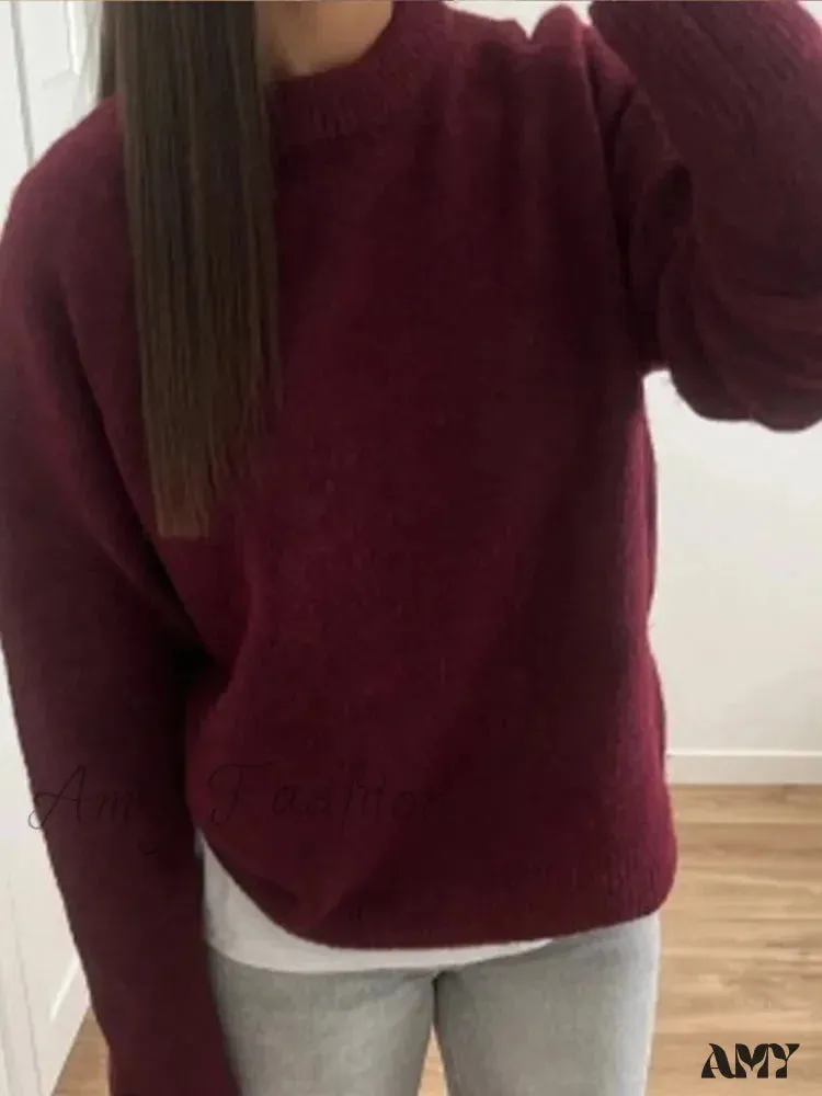 Casual Knitted Long Sleeved Loose Christmas Sweater