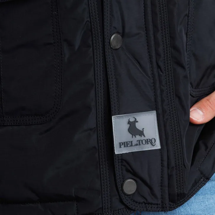 CHAMARRA CAZADORA NEGRA slim fit
