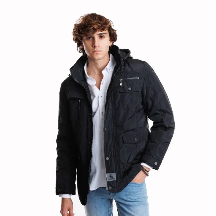 CHAMARRA CAZADORA NEGRA slim fit