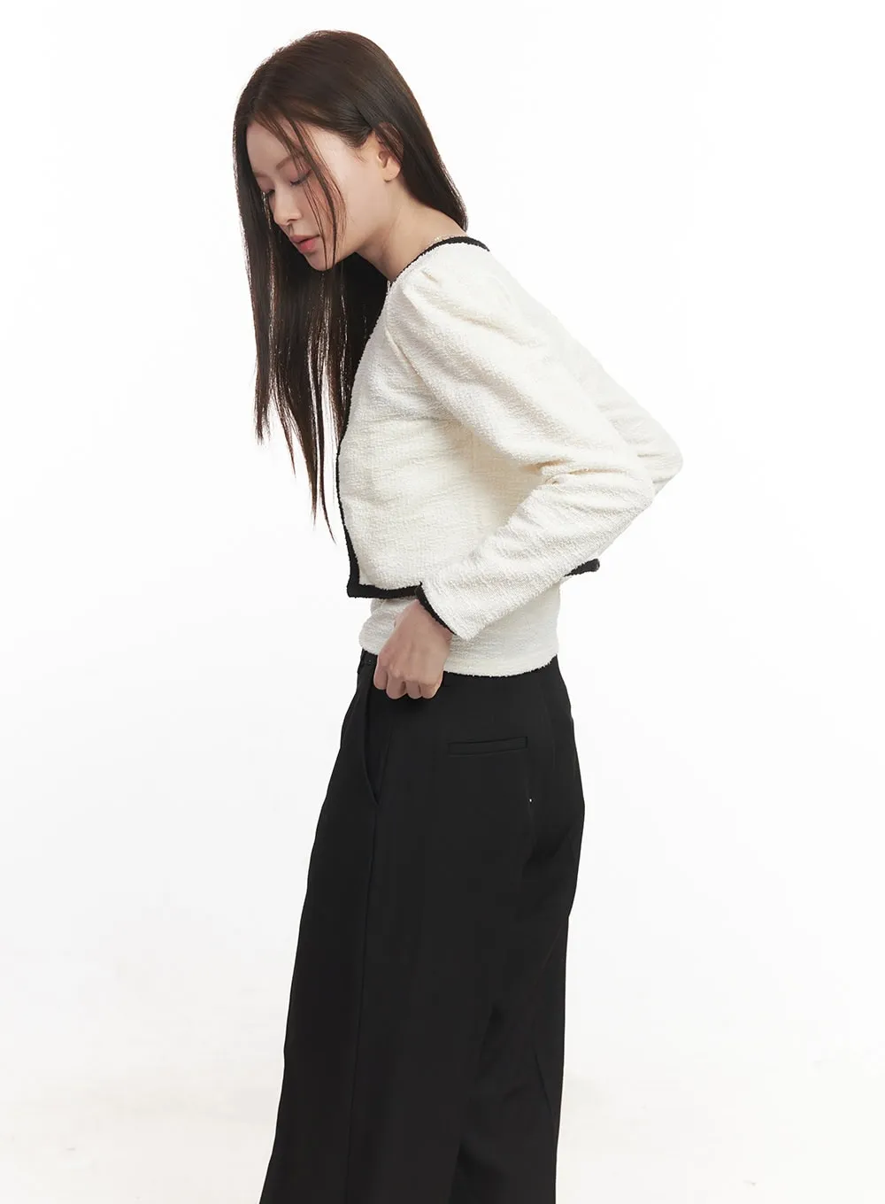 Contrast Tank Top Cardigan Set CA501