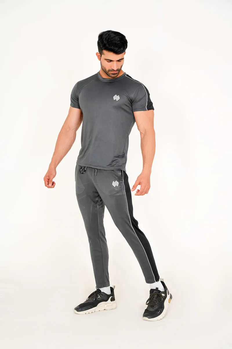 GRAY AND BLACK DRY-FIT TROUSER