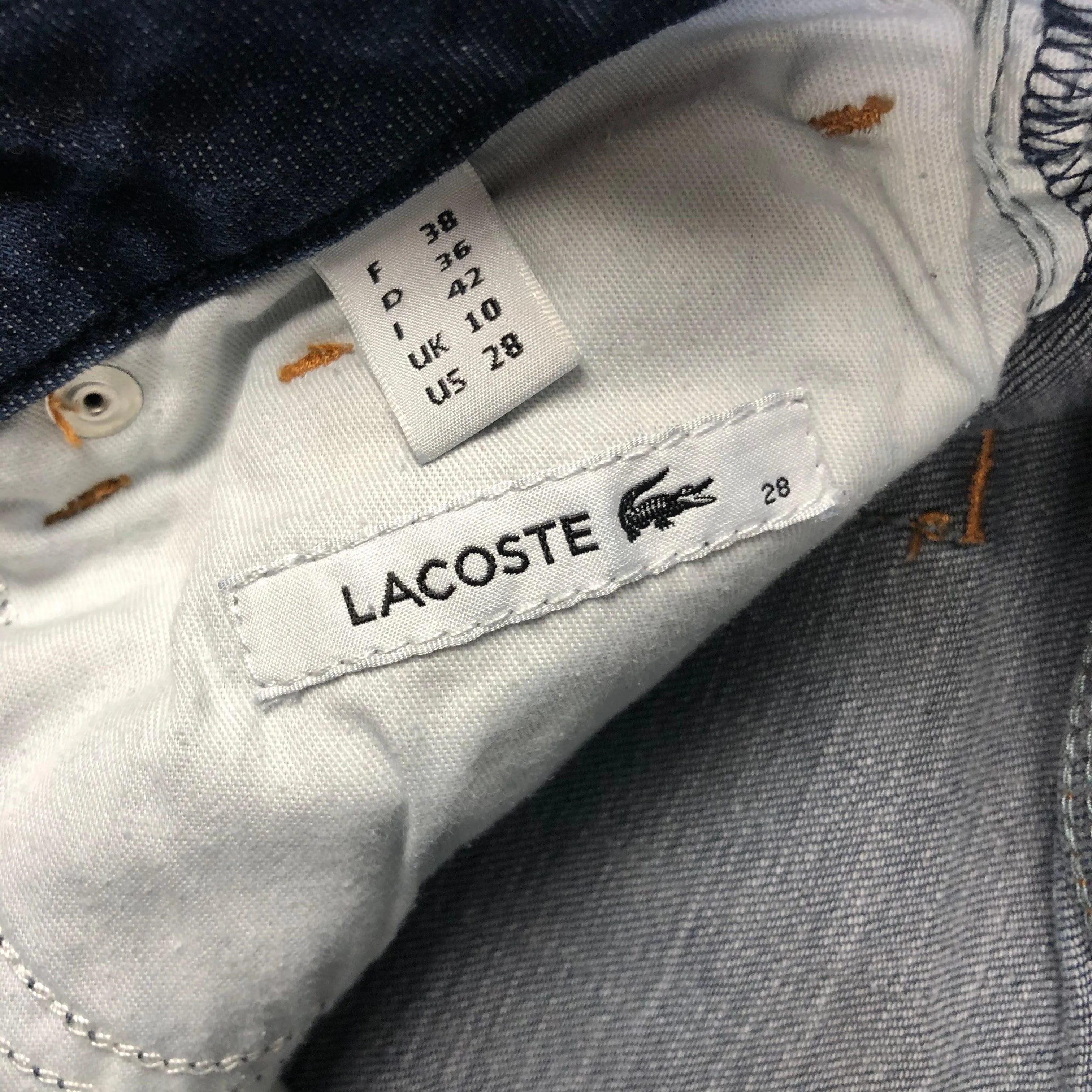 Ladies Lacoste Slim Straight Stretch Denim Jeans - Size 28