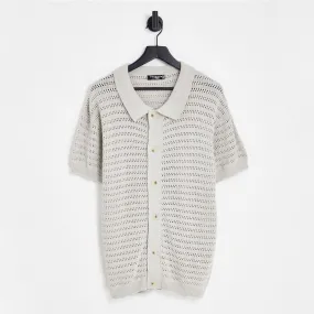 Men's Fleece Knitted Top,Greige