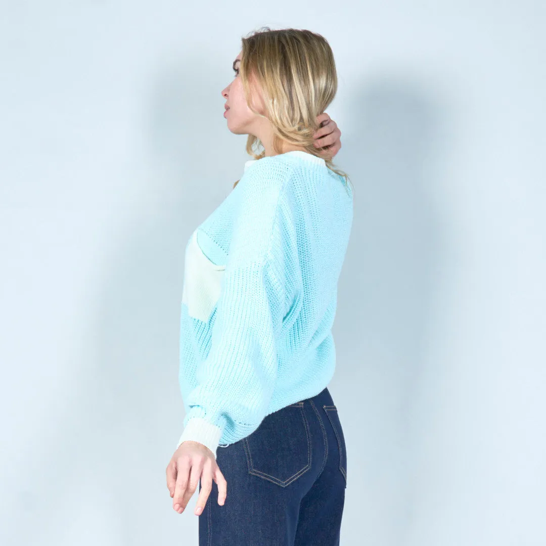 Minimalist knit cardigan with pocket wholesale