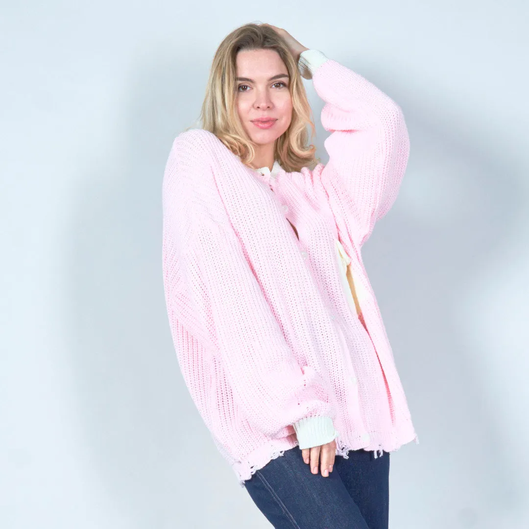 Minimalist knit cardigan with pocket wholesale