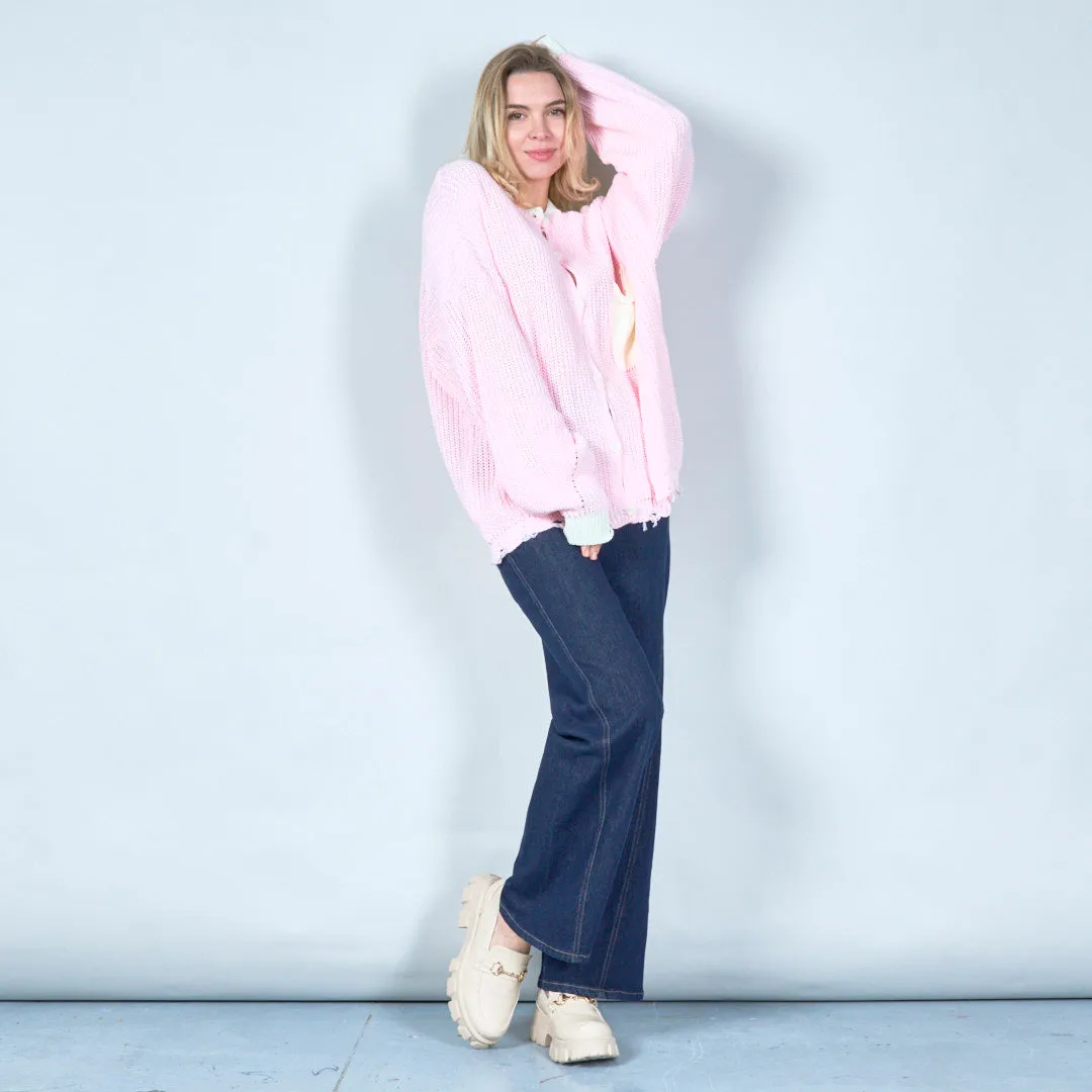 Minimalist knit cardigan with pocket wholesale