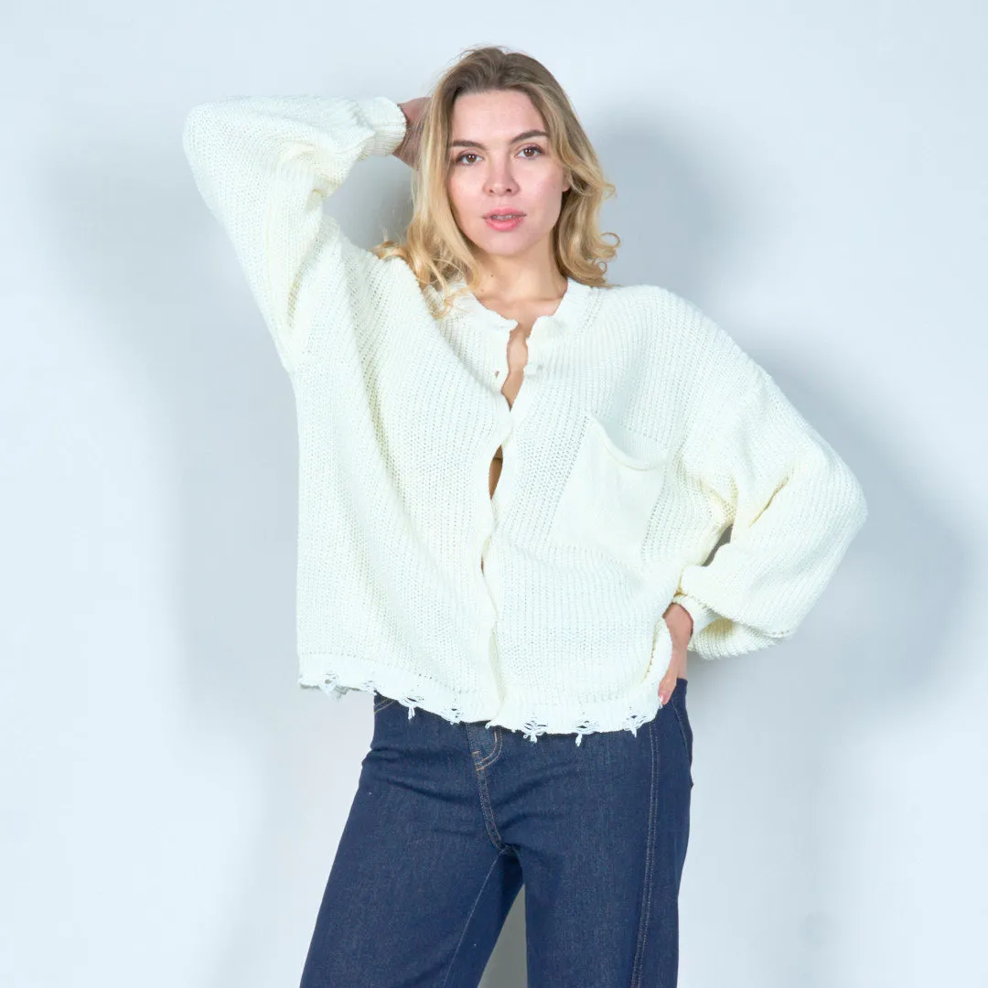 Minimalist knit cardigan with pocket wholesale