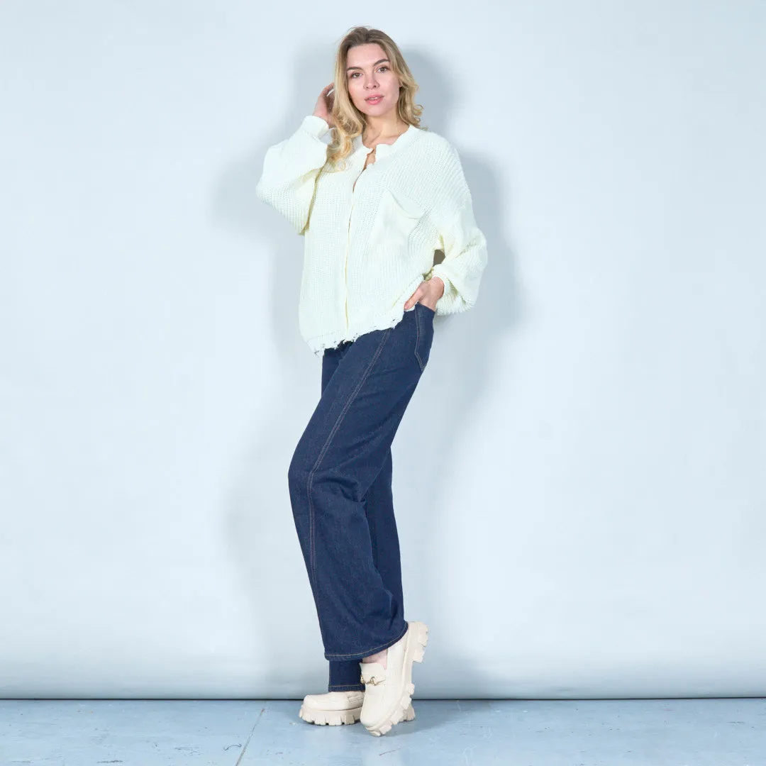 Minimalist knit cardigan with pocket wholesale