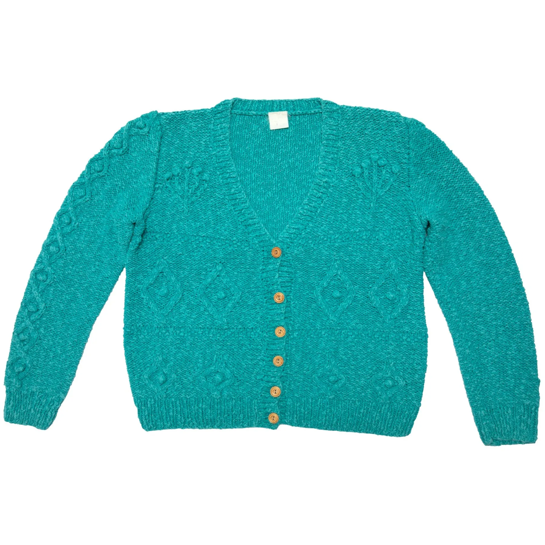 Sculptural Cablework Menorah Motif Cardigan