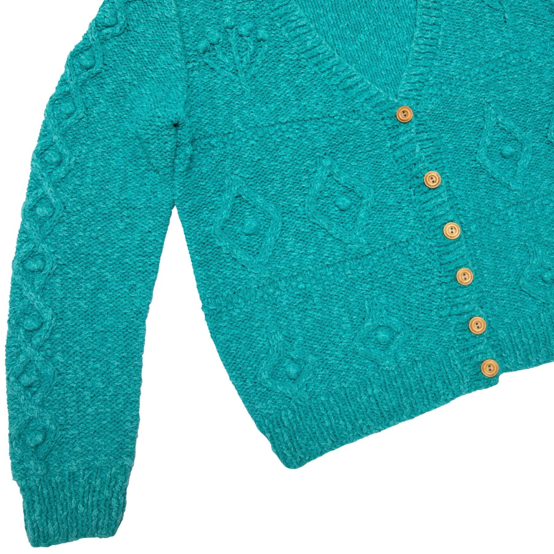 Sculptural Cablework Menorah Motif Cardigan