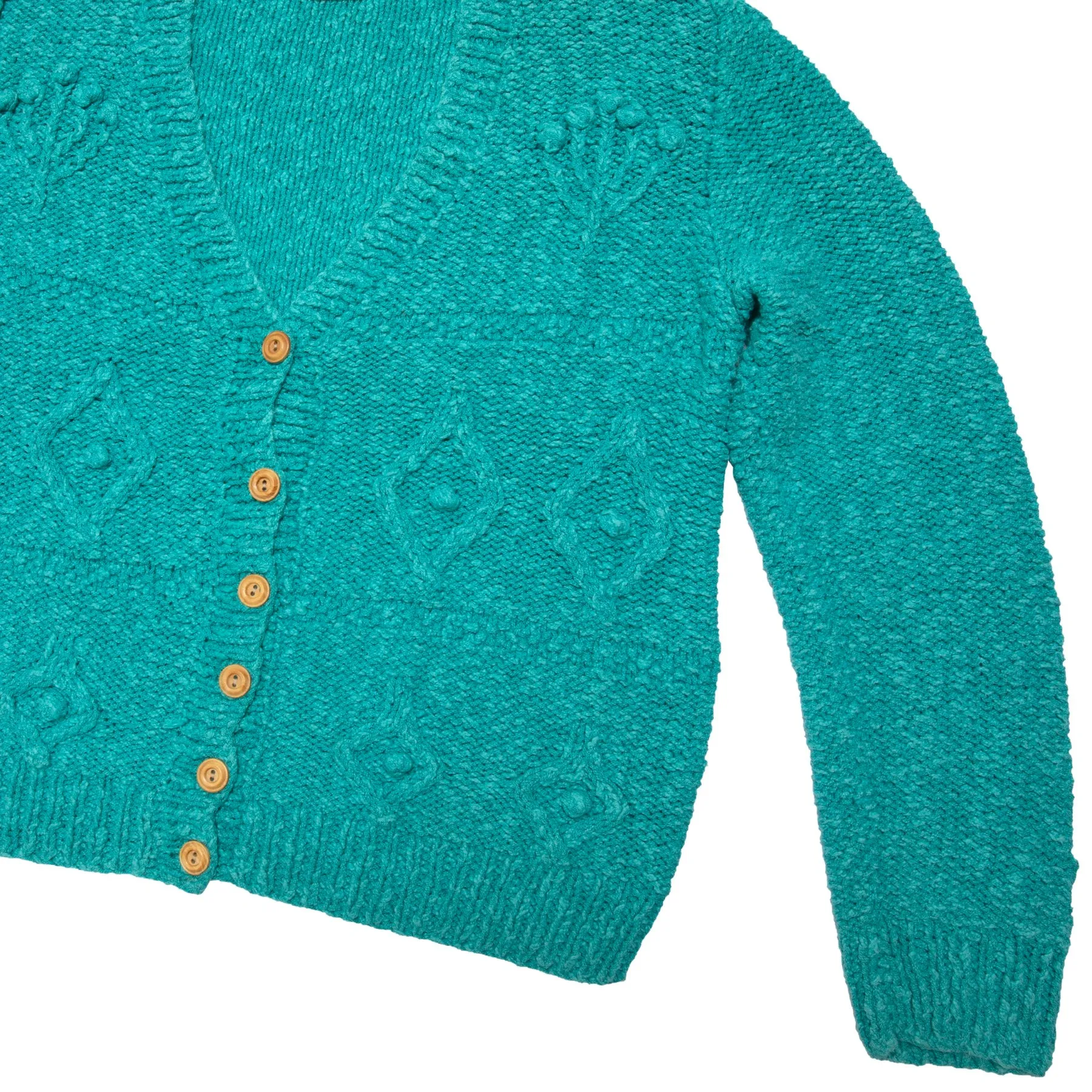 Sculptural Cablework Menorah Motif Cardigan