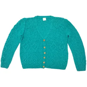 Sculptural Cablework Menorah Motif Cardigan