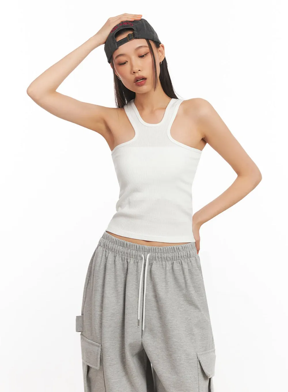 Slim-Fit Cotton Tank Top IA504