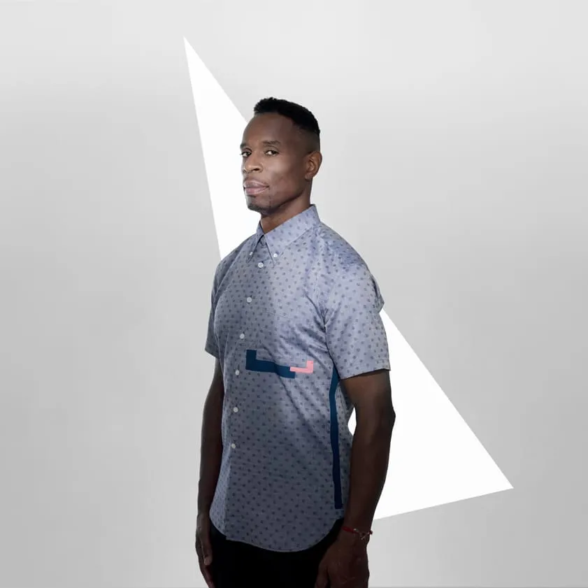 Slim Fit Dot Shirt - Blue