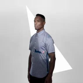 Slim Fit Dot Shirt - Blue