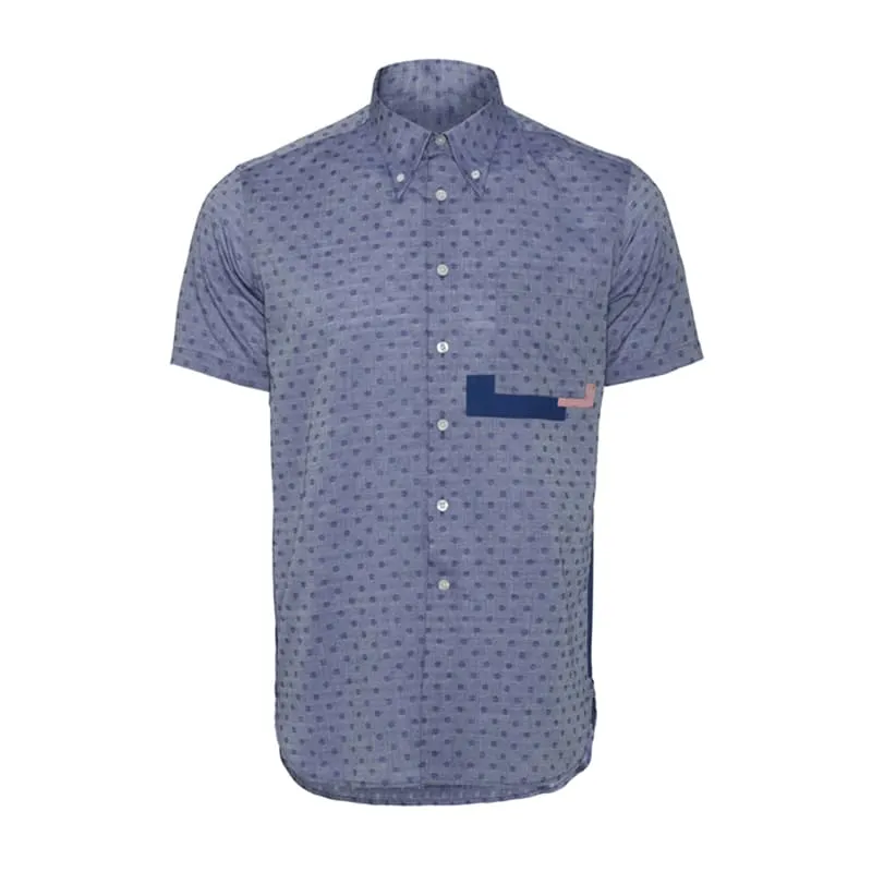 Slim Fit Dot Shirt - Blue
