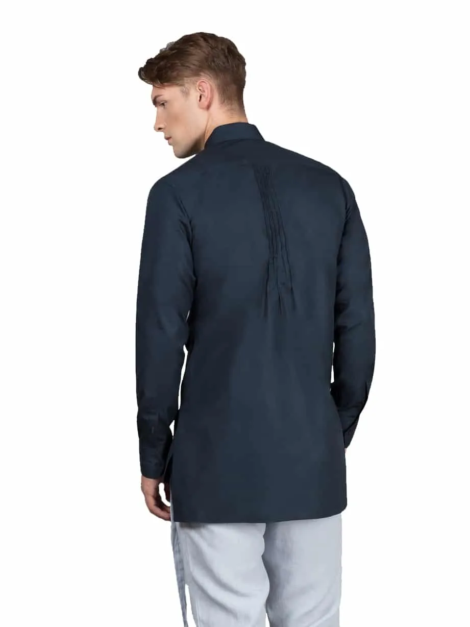 Slim Fit Kaftan Shirt - Blue