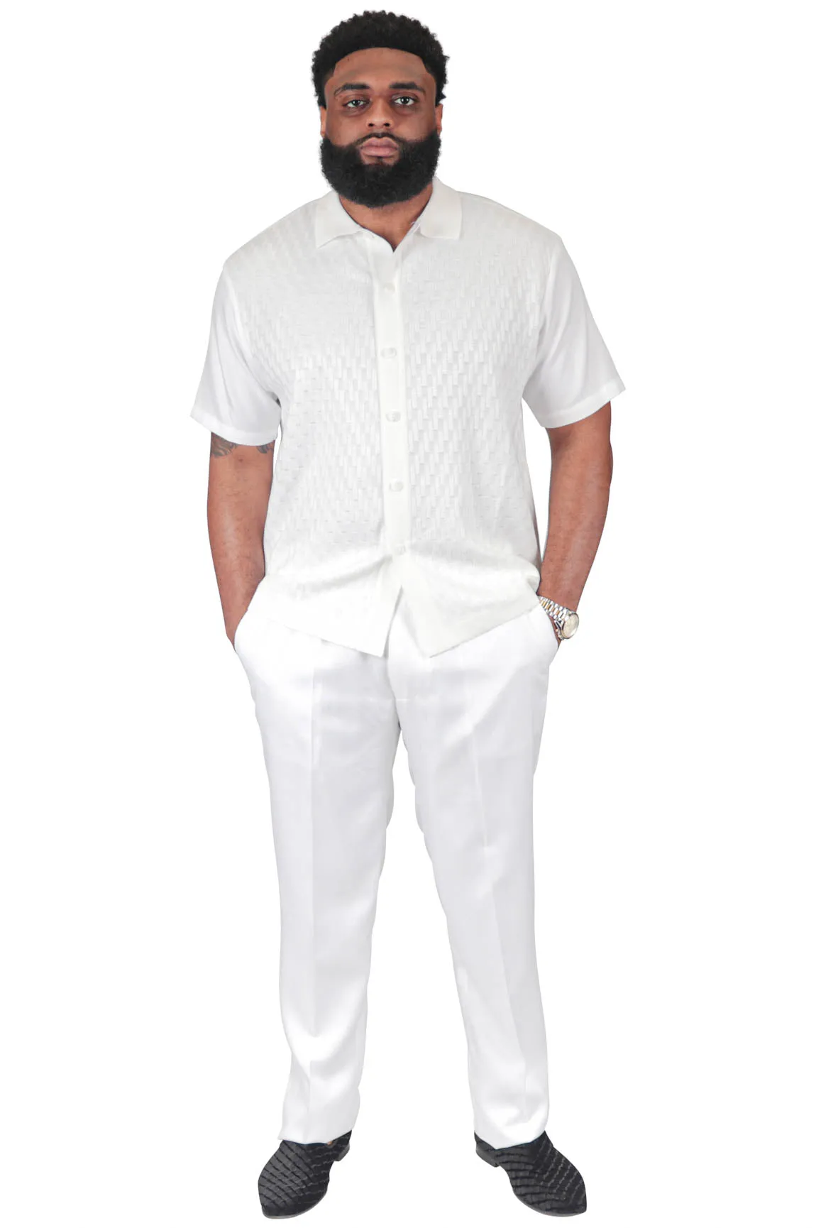 Solid Man 2 Piece Set, White