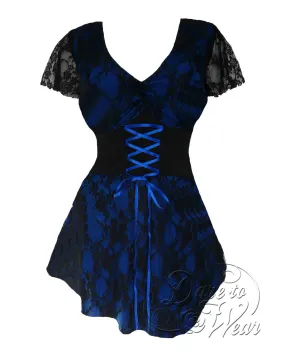 Sweetheart in Blueberry | Indigo Blue Victorian Gothic Corset Top