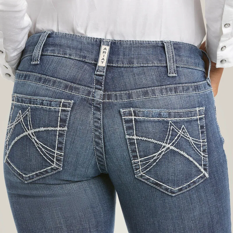 Women's Ariat R.E.A.L. Mid Rise Arrow Gianna Straight Jean 10034655